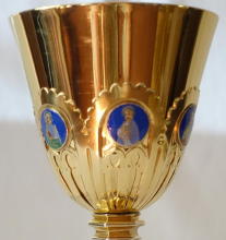 Solid silver gilt antique French Gothic Chalice.